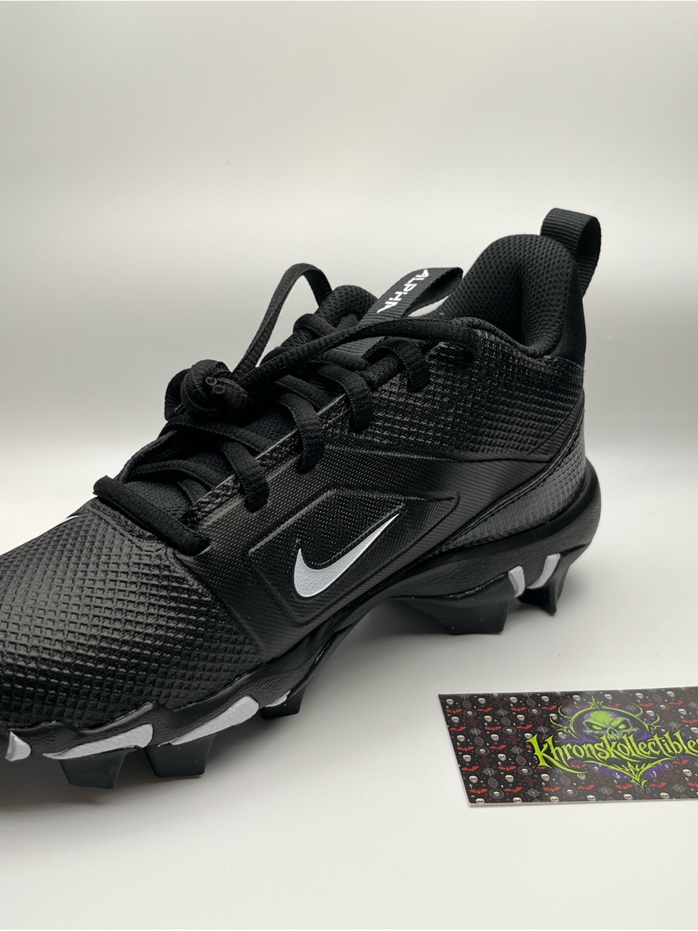 Nike Alpha Shark BG Youth Baseball Cleats Black/White Colorway Size 3Y